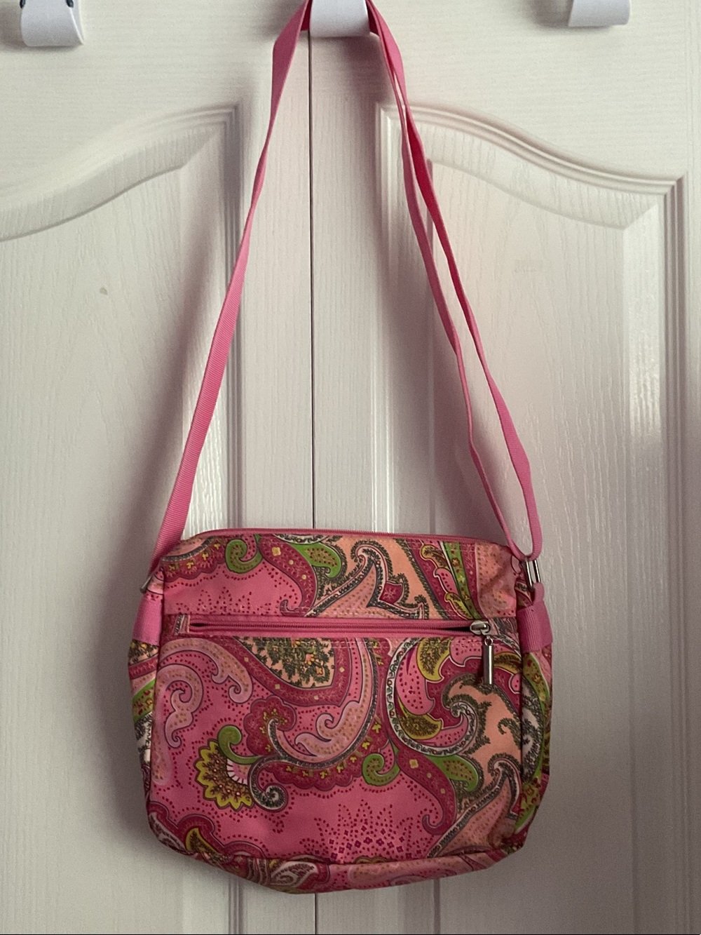 Pink Paisley Crossbody Shoulder Bag